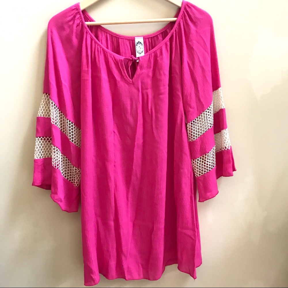 2B Top, Cute Pink Tunic, Size M